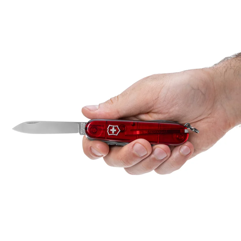 Nóż kieszonkowy Victorinox Swiss Champ – Przezroczysty Czerwony