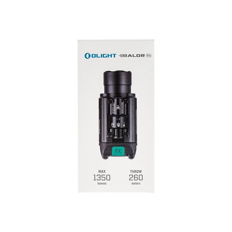 Latarka taktyczna Olight BALDR Pro z celownikiem laserowym - 1350 lumenów, zielony laser