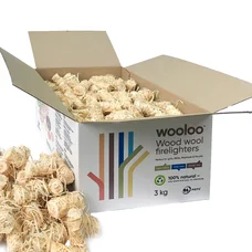 WOOLOO Premium Podpałka z Wełny Drzewnej do Kominka i Grilla, 3 kg