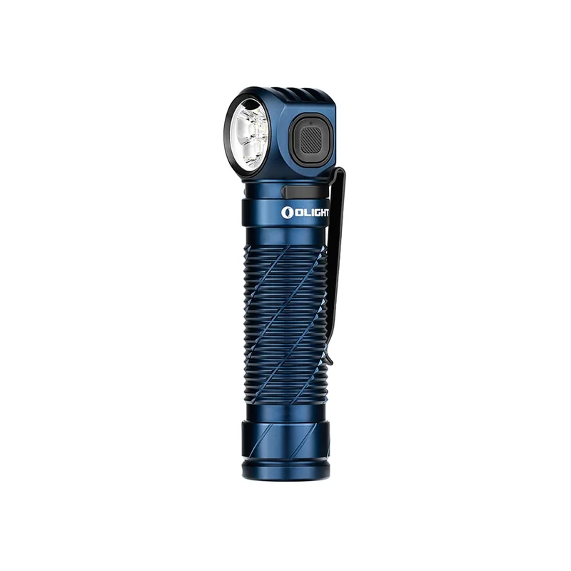 Latarka czołowa i kątowa Olight Perun 3 Midnight Blue z opaską na głowę - 3000 lumenów