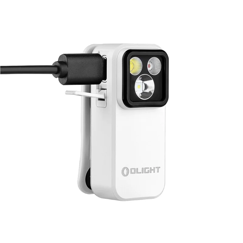 Biała latarka akumulatorowa Olight Oclip Pro - 500 lumenów