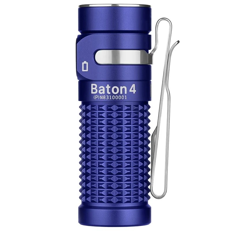 Latarka Olight Baton 4 Premium Edition Regal Blue z etui ładującym - 1300 lumenów
