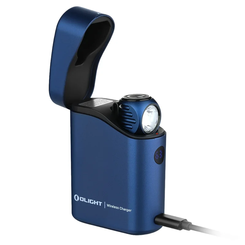 Latarka czołowa i kątowa Olight Perun 3 Mini Premium Cool White Midnight Blue z opaską - 1250 lumenów