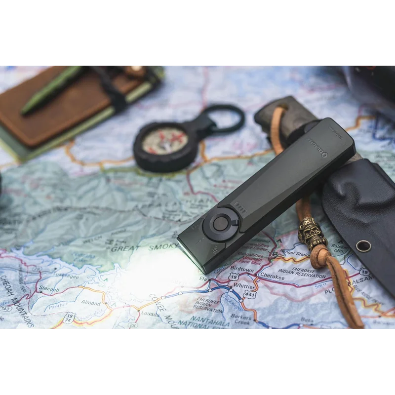 Latarka Olight Arkfeld Ultra UV Cool White Olive Grey z wskaźnikiem laserowym - 1400 lumenów