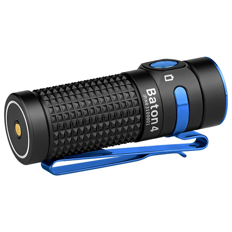 Latarka Olight Baton 4 Premium Edition Black z bezprzewodowym etui ładującym - 1300 lumenów
