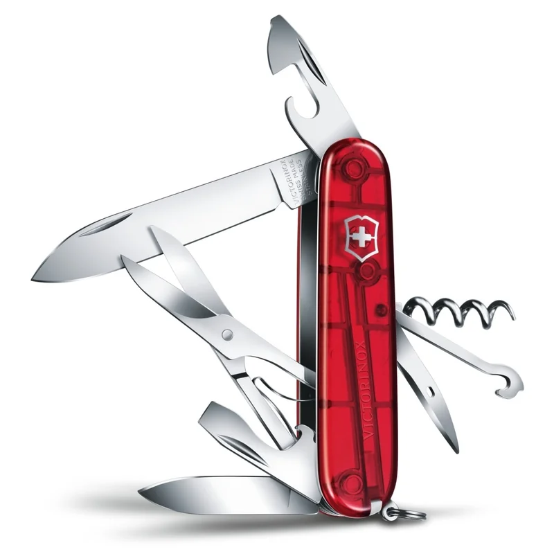 Victorinox Climber Taschenmesser - Transparent Rot