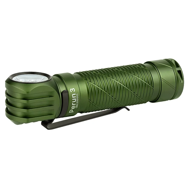 Latarka czołowa i kątowa Olight Perun 3 OD Green z opaską - 3000 lumenów