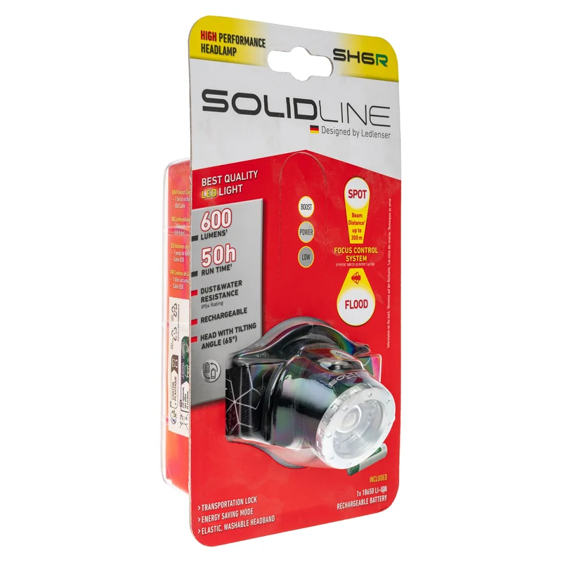 Czołówka Ledlenser SH6R Solidline Czarna - 600 lumenów