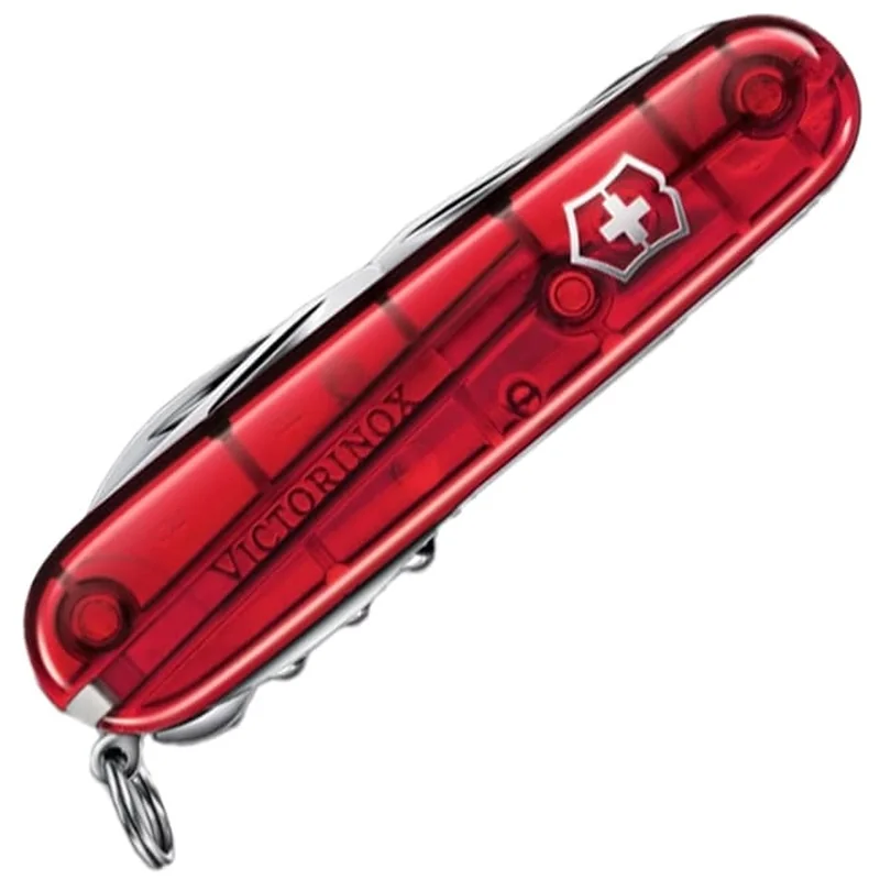 Nóż kieszonkowy Victorinox Huntsman - Przezroczysty Czerwony