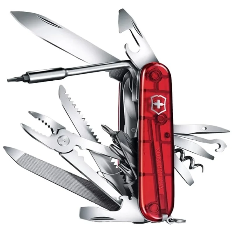 Nóż kieszonkowy Victorinox Cyber Tool L - Czerwony Transparentny