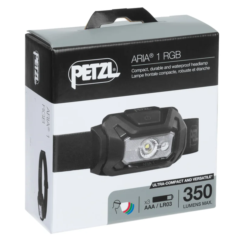 Latarka czołowa Petzl Aria 1 RGB Czarna - 350 lumenów
