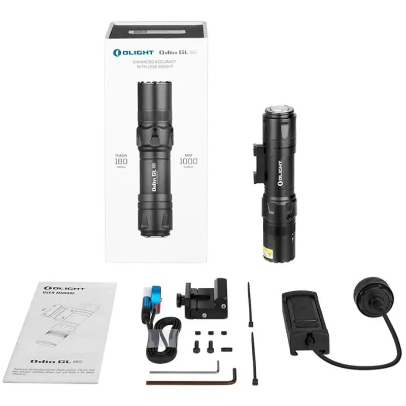 Latarka taktyczna Olight Odin GL Mini z celownikiem laserowym i mocowaniem - 1000 lumenów
