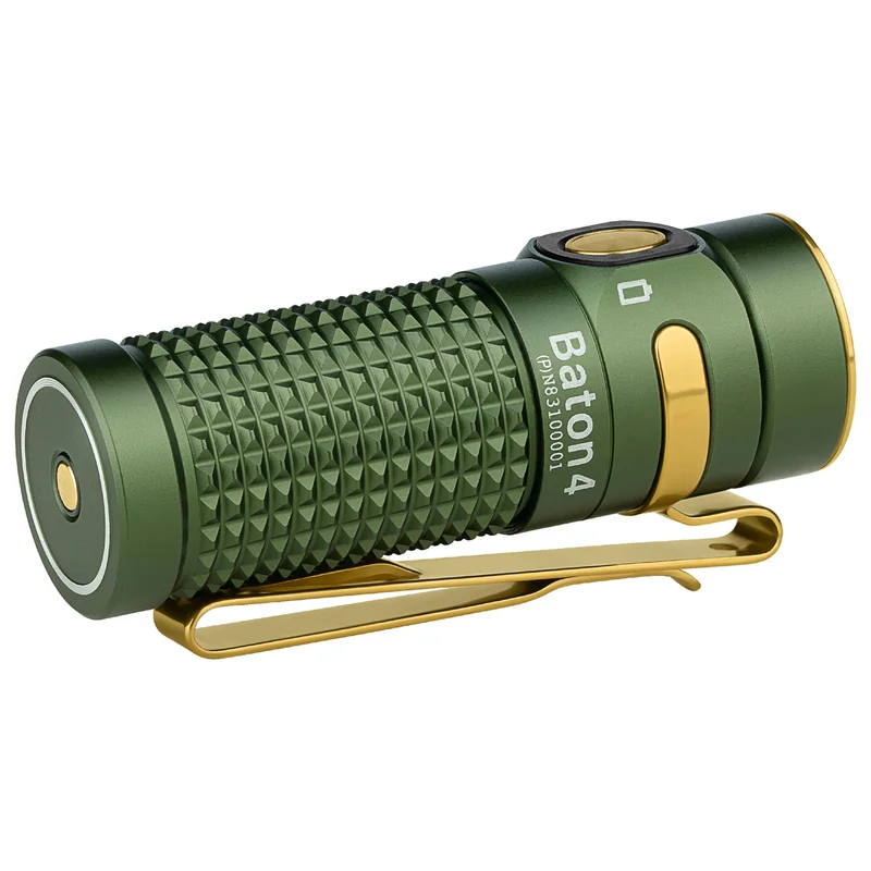 Latarka Olight Baton 4 Premium Edition OD Green z etui z funkcją ładowania bezprzewodowego – 1300 lumenów