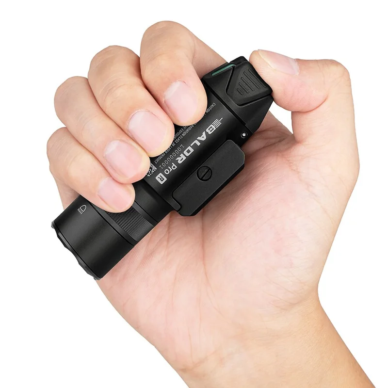Latarka taktyczna z celownikiem laserowym Olight BALDR Pro R - 1350 lumenów, zielony laser