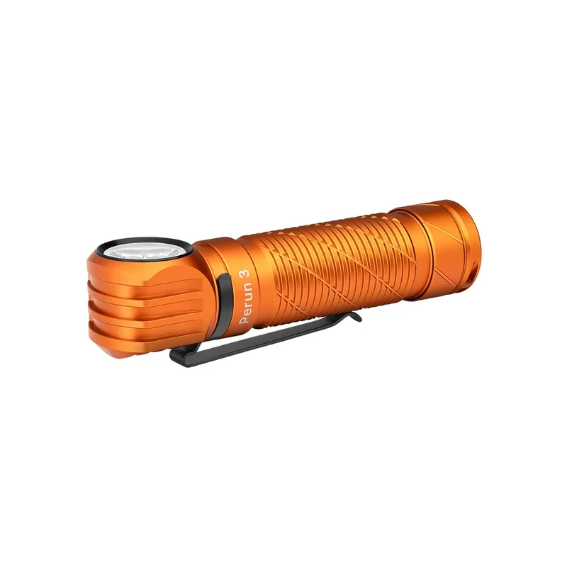 Latarka czołowa i kątowa Olight Perun 3 z opaską na głowę Orange - 3000 lumenów