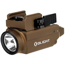 Latarka na broń Olight BALDR S Desert Tan z celownikiem laserowym - 800 lumenów, zielony laser