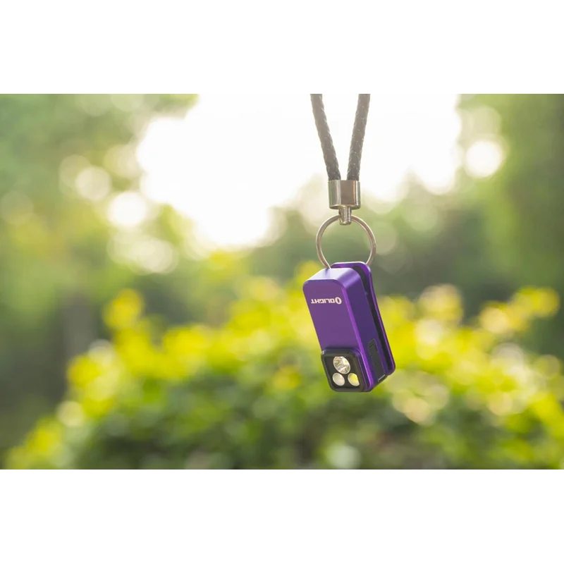 Fioletowa latarka akumulatorowa Olight Oclip Pro - 500 lumenów