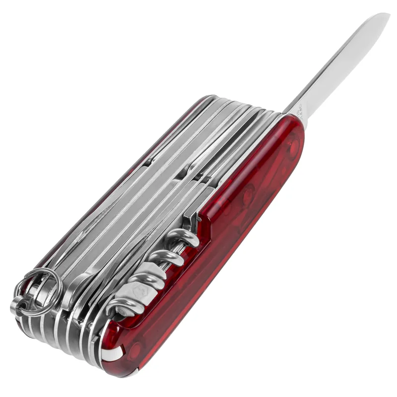 Nóż kieszonkowy Victorinox Swiss Champ – Przezroczysty Czerwony