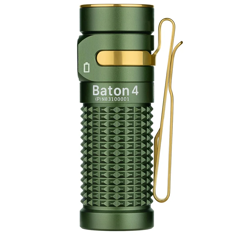 Latarka Olight Baton 4 Premium Edition OD Green z etui z funkcją ładowania bezprzewodowego – 1300 lumenów