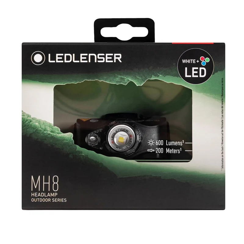 Latarka czołowa Ledlenser MH8 Czarna/Czarna - 600 lumenów