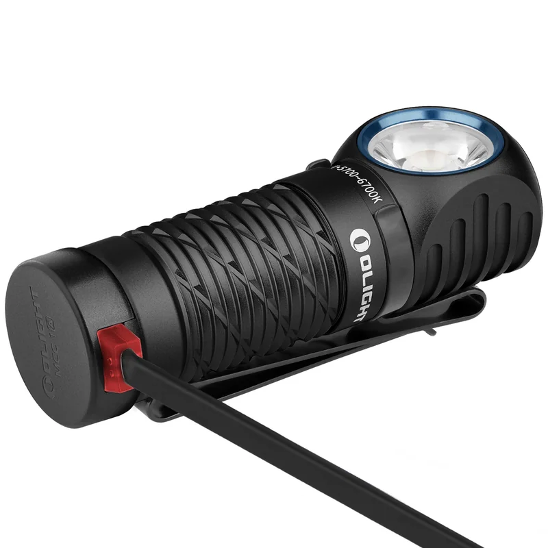 Latarka czołowa i kątowa Olight Perun 2 Mini Cool White Black z opaską - 1100 lumenów