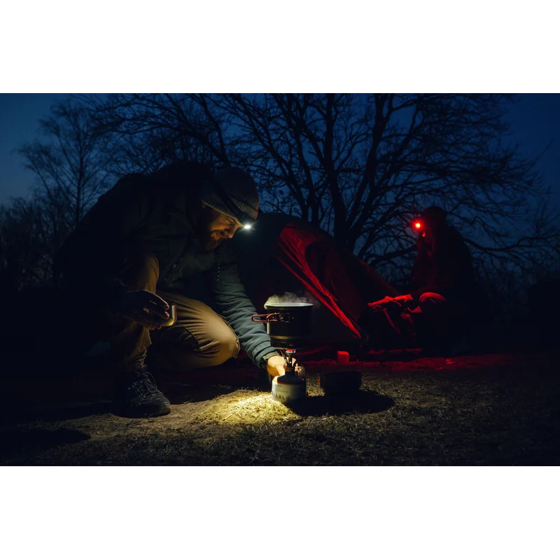 Latarka czołowa i kątowa Olight Perun 3 Mini Cool White Black z opaską na głowę - 1250 lumenów