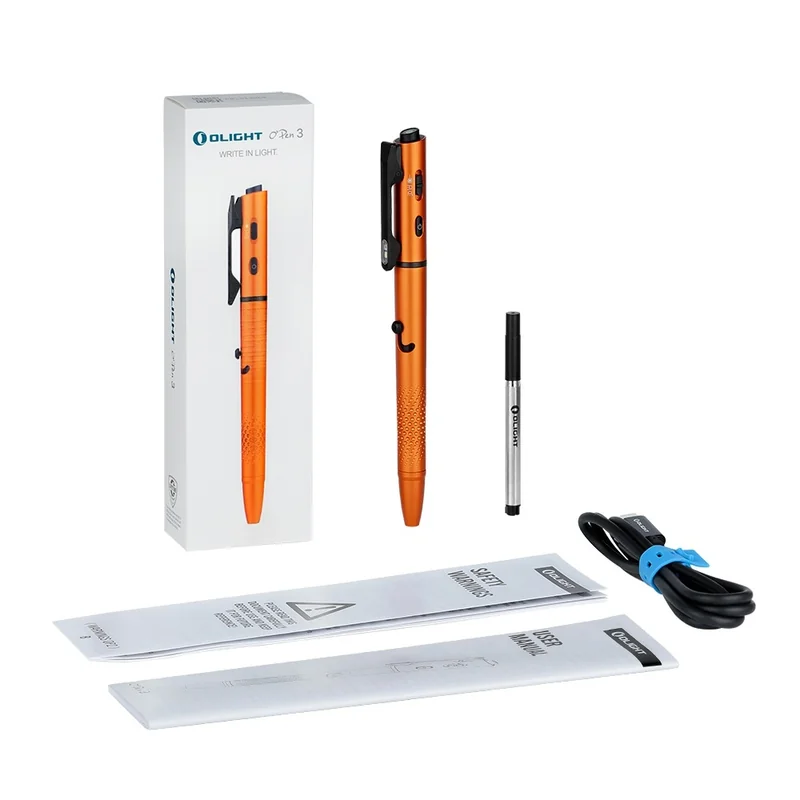 Latarka w długopisie Olight O'Pen 3 Orange - 120 lumenów