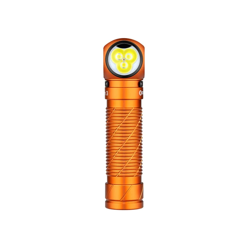 Latarka czołowa i kątowa Olight Perun 3 z opaską na głowę Orange - 3000 lumenów