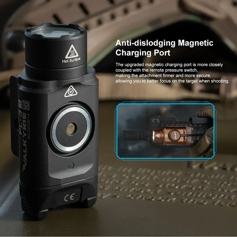 Latarka taktyczna Olight PL-3R Valkyrie Desert Tan - 1500 lumenów