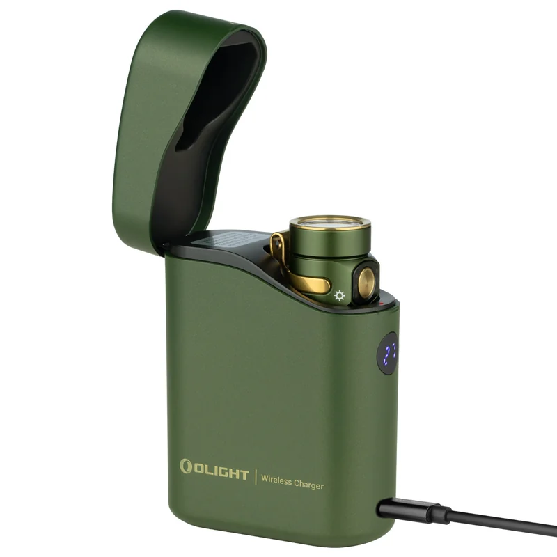 Latarka Olight Baton 4 Premium Edition OD Green z etui z funkcją ładowania bezprzewodowego – 1300 lumenów